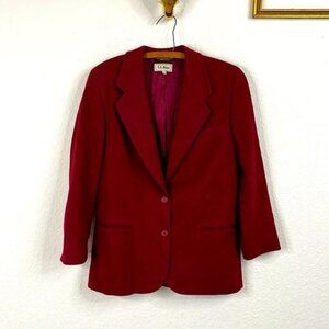 LL Bean Wool Jewel Tone Winter Coat Blazer